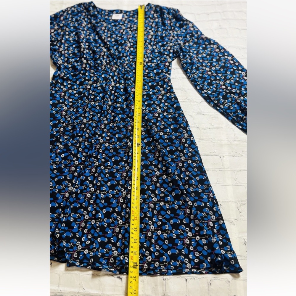 CAbi The Ten Dress #5772 Size M Blue Floral Mesh Long Sleeve Lightweight - Picture 9 of 13